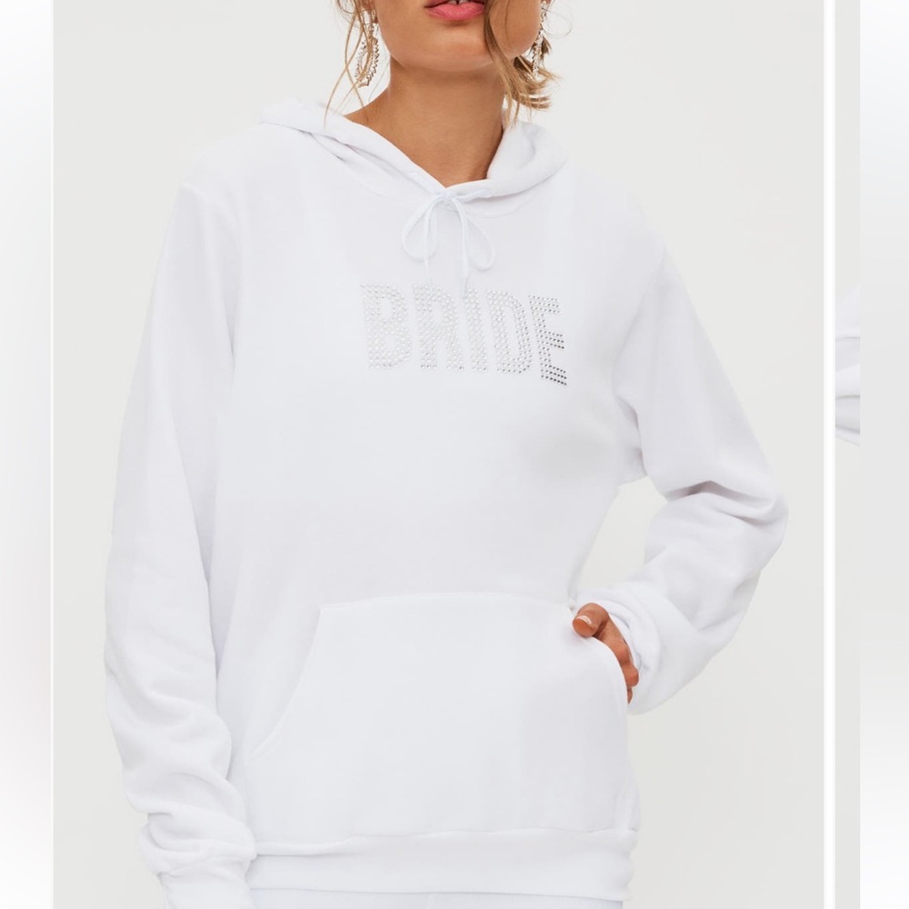 Beach Riot White Bride Rhinestone Hoodie 🆕 - Picture 1 of 6